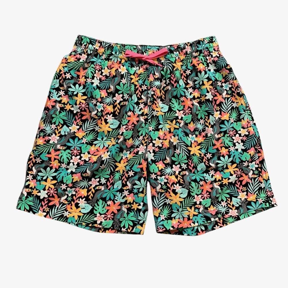 Chubbies Shorts Mens S Small Black Floral Bloomerangs Lined Beach Swim Trunks